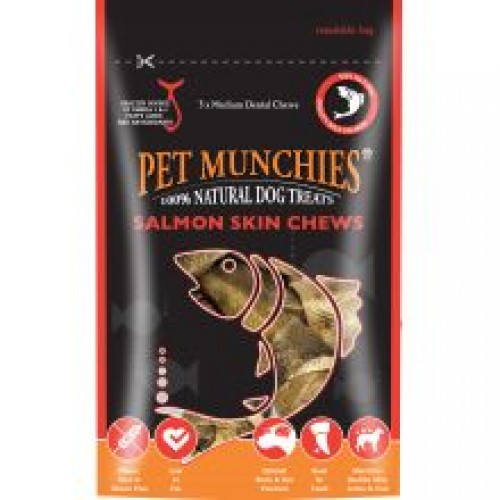 Pet Munchies 100 Natural Medium Salmon Skin Chews Pet Munchies 100 Natural Medium Salmon Skin Chews