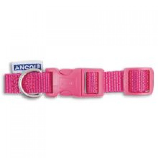 Ancol Nylon Adjustable Collar Raspberry