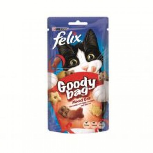 Felix Goody Bag Mixed Grill Flavoured with Beef, Chicken and Salmon Felix Goody Bag Mixed Grill Flavoured with Beef, Chicken and Salmon