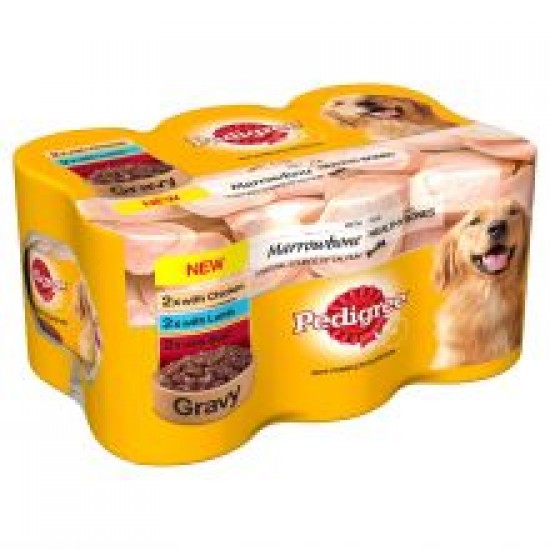 Pedigree Chunks In Gravy Marrowbone 6 Pack