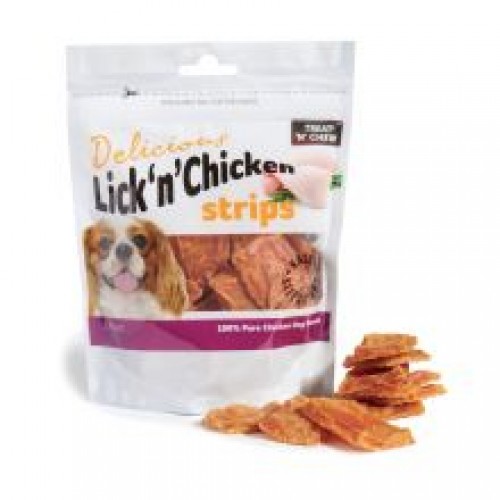 Treat 'N' Chew Lick 'N' Chicken Strips 170g Treat 'N' Chew Lick 'N' Chicken Strips 170g
