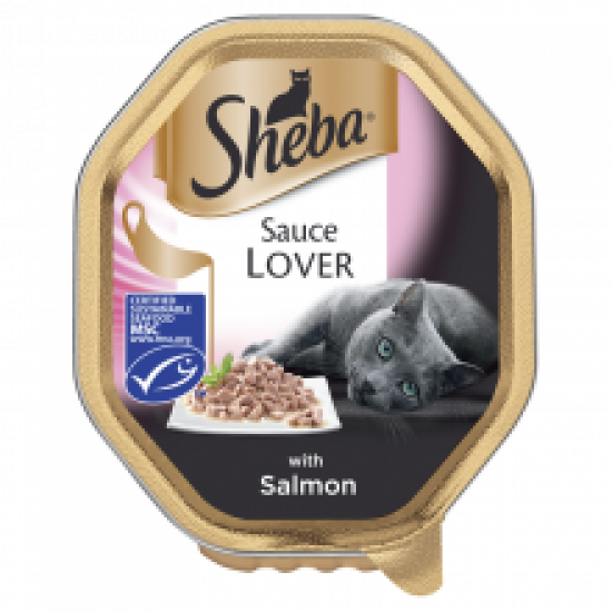 Sheba Sauce Lover Cat Tray with Salmon