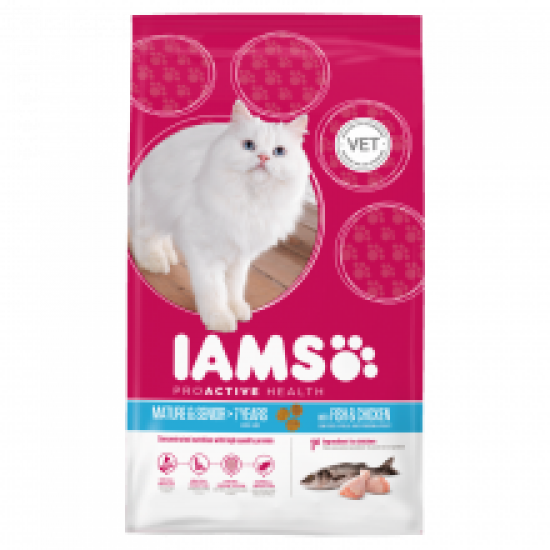 Iams Senior & Mature Dry Cat Food Ocean Fish and Chicken