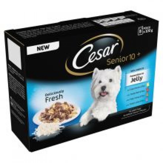 Cesar Pouch Senior 10+ Favourites in Jelly 8 Pack