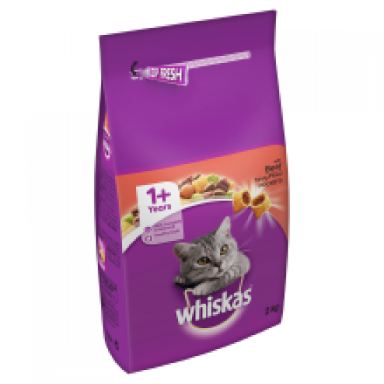 Whiskas 1+ Cat Complete Dry with Beef 2kg