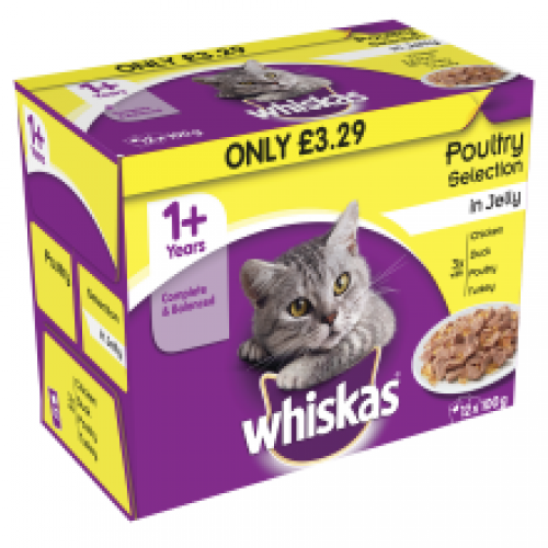 Whiskas Pouch Poultry Selection in Jelly £3.29 12 Pack Whiskas Pouch Poultry Selection in Jelly £3.29 12 Pack