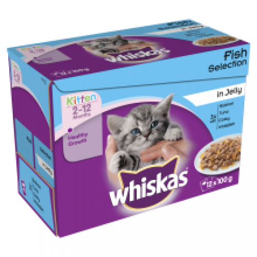 Whiskas Pouch in Jelly Fish Selection Kitten 12 Pack Whiskas Pouch in Jelly Fish Selection Kitten 12 Pack