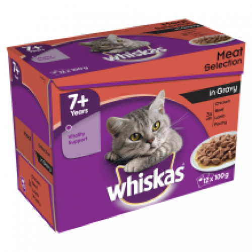 Whiskas Pouch 7+ Meat 12 Pack Whiskas Pouch 7+ Meat 12 Pack