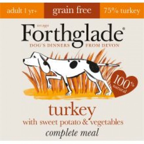 Forthglade Complete Meal - Adult Turkey with Sweet Potato & Vegetables 125g Grain Free Forthglade Complete Meal - Adult Turkey with Sweet Potato & Vegetables 125g Grain Free