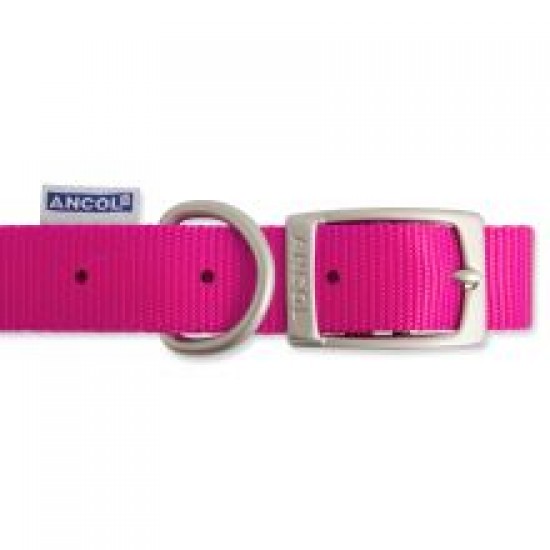 Ancol Nylon Dog Collar Raspberry