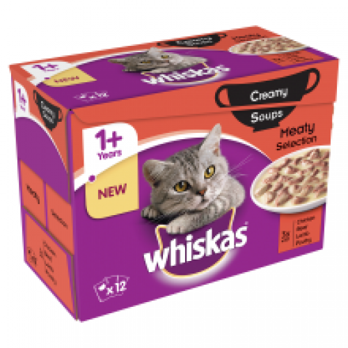 Whiskas 1+ Soup Meat 12 Pack