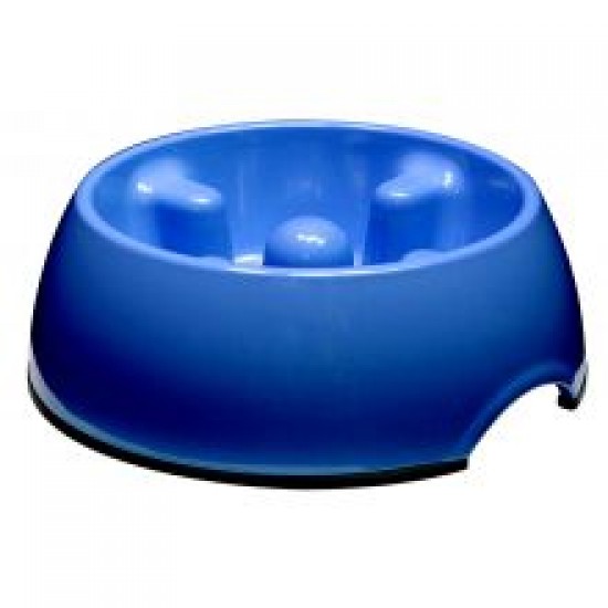 Go-Slow! Anti-Gulping Dog Dish - Blue