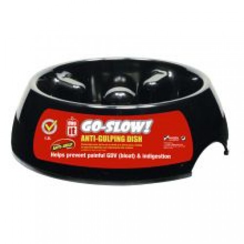Go-Slow! Anti-Gulping Dog Dish - Black
