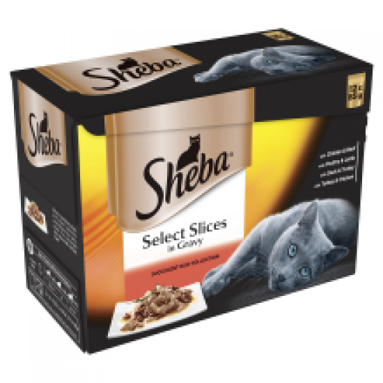 Sheba Pouch Select Slices Duo Gravy 12 Pack