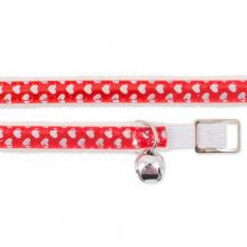 Ancol Cat Collar Heart ReflectiveRed