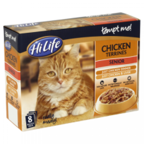 HiLife Tempt Me! - Senior - Chicken Terrines 8x85g Multipack