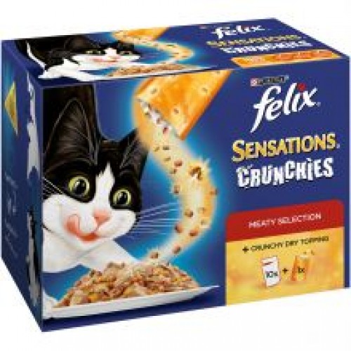 Felix Sensations Crunchies Meat 10 Pack Felix Sensations Crunchies Meat 10 Pack
