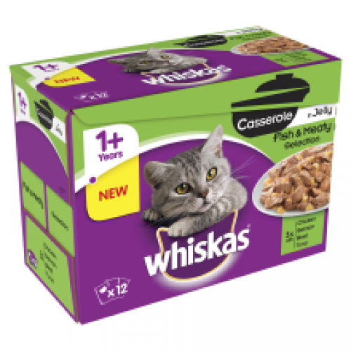 Whiskas Casserole 1+ Fishy & Meaty 12pk Whiskas Casserole 1+ Fishy & Meaty 12pk