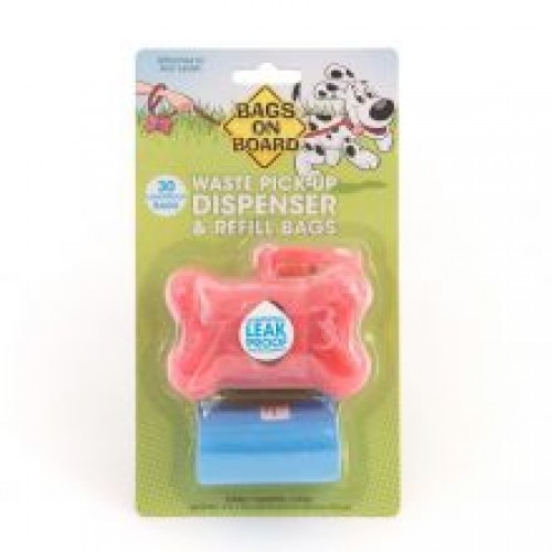 Bags On Board Bone Dispenser Marbl Pink+30bag Bags On Board Bone Dispenser Marbl Pink+30bag