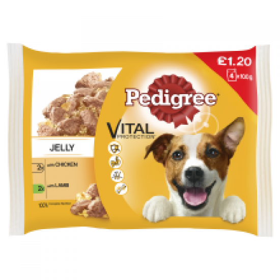 Pedigree Pouch Chicken & lamb 4pk pm£1.20