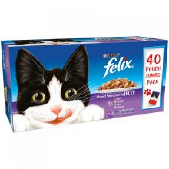 Felix Pouch Jelly Mixed 40pk