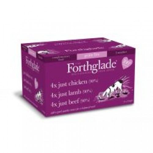 Forthglade Just 90 Multicase Grain Free 12 Pack (4xChicken, 4xLamb, 4xBeef) Forthglade Just 90 Multicase Grain Free 12 Pack (4xChicken, 4xLamb, 4xBeef)
