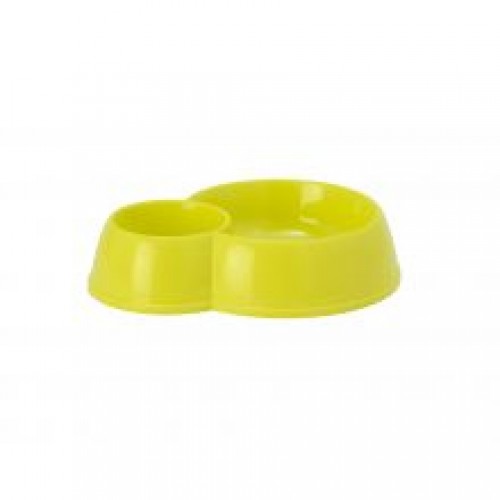 Double Cat Feed Bowl Yellow Double Cat Feed Bowl Yellow