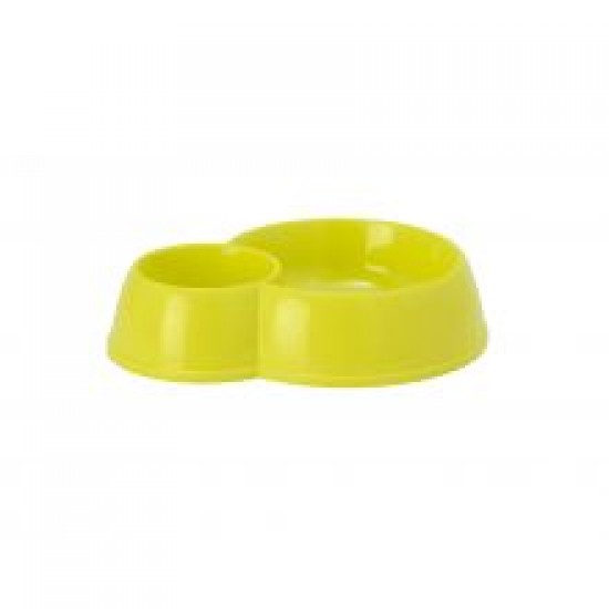 Double Cat Feed Bowl Yellow