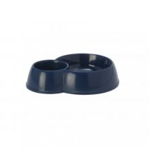 Double Cat Feed Bowl Blue Double Cat Feed Bowl Blue