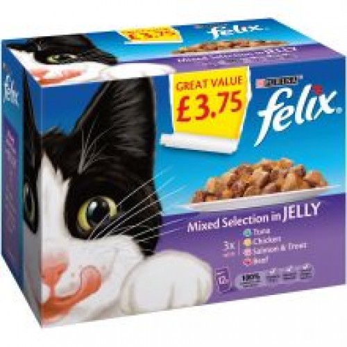 Felix Pouch Mixed Selection In Jelly 12pk £3.75 Felix Pouch Mixed Selection In Jelly 12pk £3.75