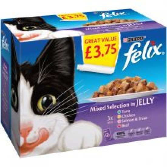Felix Pouch Mixed Selection In Jelly 12pk £3.75