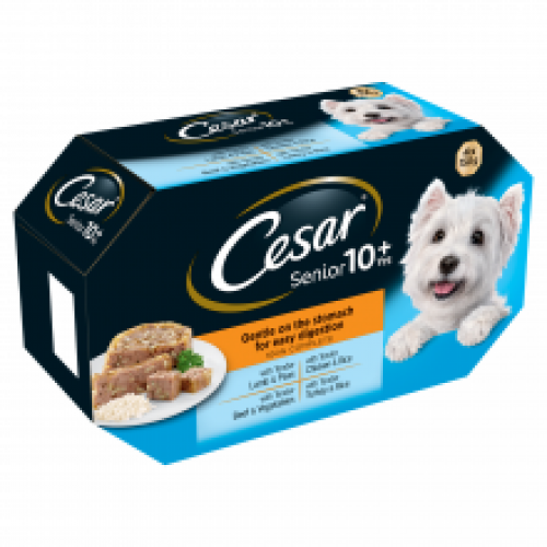 Cesar Senior 10+ Meat in Jelly 4pk Cesar Senior 10+ Meat in Jelly 4pk