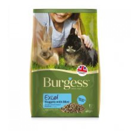 Burgess Excel Junior and Dwarf Rabbit Nuggets with Mint