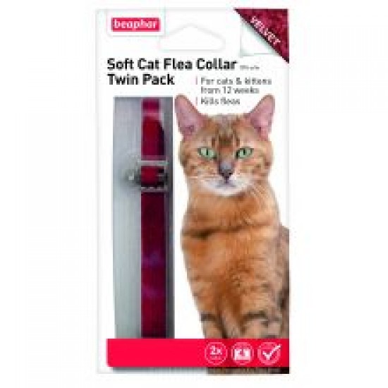 Beaphar Cat Flea Collar Velour Twin pack