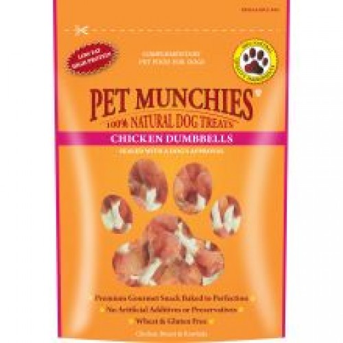 Pet Munchies 100 Natural Real Chicken & Rawhide Dumbbells Pet Munchies 100 Natural Real Chicken & Rawhide Dumbbells