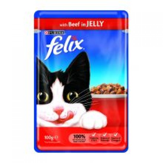 Felix Pouch Beef Chunks In Jelly