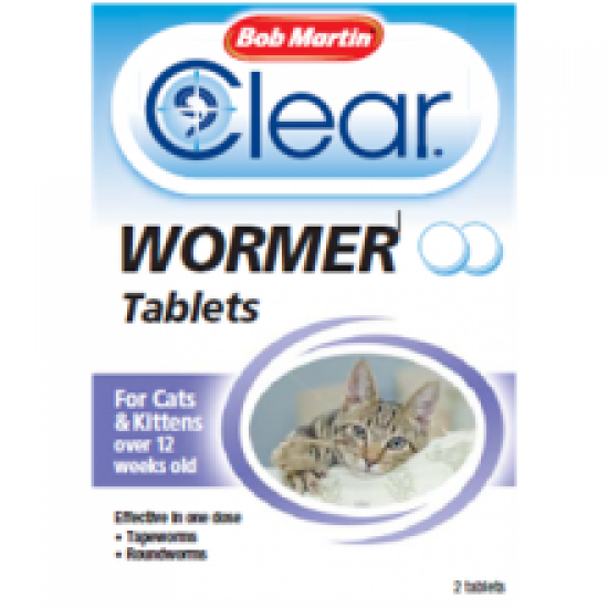 Bob Martin Clear 2in1 Wormer Tablets - Cats & Kittens