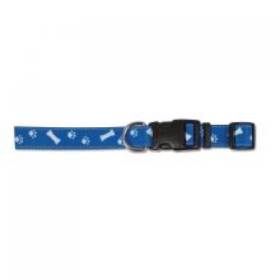 Ancol Paw & Bone Adjustable Collar Blue
