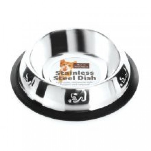 Fed 'N' Watered Stainless Steel Pyramid Embossed Non Tip Cat Dish Fed 'N' Watered Stainless Steel Pyramid Embossed Non Tip Cat Dish