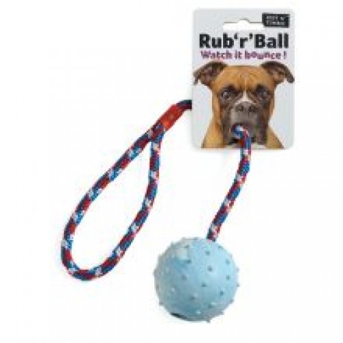 Ruff 'N' Tumble Rub 'R' Ball Rope & Ball Tug Toy 6cm Ruff 'N' Tumble Rub 'R' Ball Rope & Ball Tug Toy 6cm