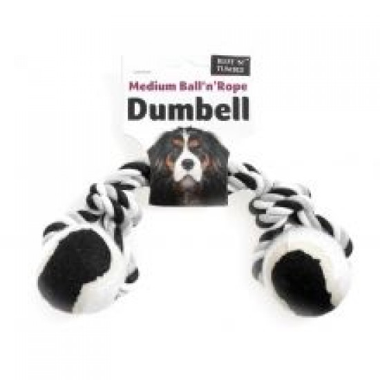 Ruff 'N' Tumble Tennis Ball & Rope Dumbell 180g