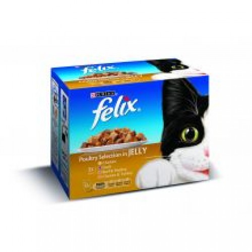 Felix Poultry Chunks in Jelly 12 Pack Felix Poultry Chunks in Jelly 12 Pack