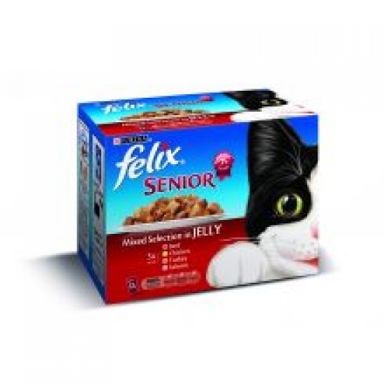 Felix Senior Mixed Selection Chunks in Jelly 12 Pack