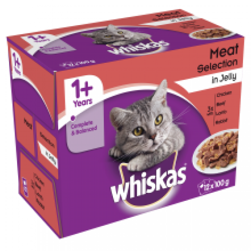 Whiskas Pouch in Jelly Meat Selection 12 Pack Whiskas Pouch in Jelly Meat Selection 12 Pack