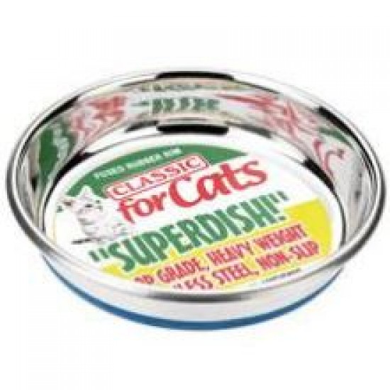 Classic Non Slip Cat Stainless Steel Superdish