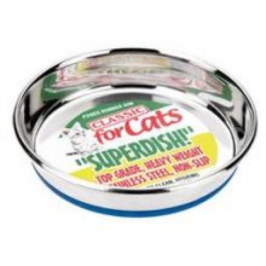 Classic Large Non Slip Cat Stainless Steel Superdish