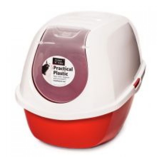 Smart Cat Hooded Loo - Stone Red