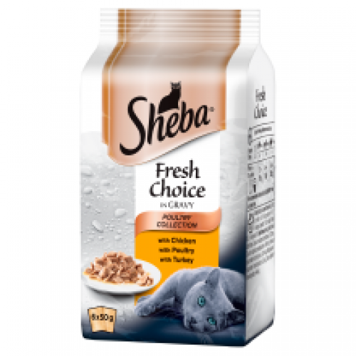 Sheba Pouch Fresh Choice Chunks in Gravy Poultry 6 Pack