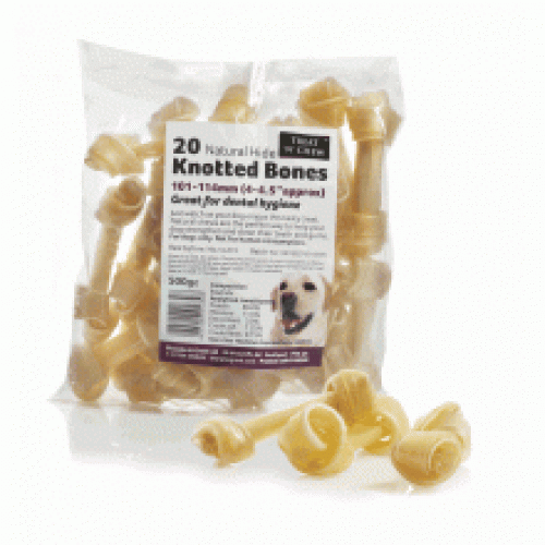 Treat 'N' Chew Natural Hide Knotted Bones 4-4.5 Treat 'N' Chew Natural Hide Knotted Bones 4-4.5