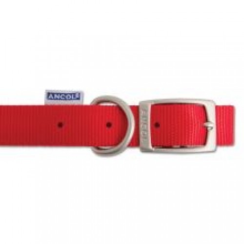 Ancol Nylon Dog Collar Red